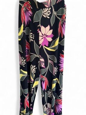 Chico’s Travelers Floral Print Pull On Wide Leg Pants XL